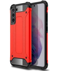 Selected by GSMpunt.nl Samsung Galaxy S21 FE Hoesje Shock Proof Hybride Back Cover Rood