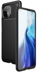 Selected by GSMpunt.nl Xiaomi Mi 11 Lite Hoesje Siliconen Carbon TPU Back Cover Zwart