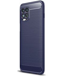 Selected by GSMpunt.nl Motorola Moto G100 Hoesje Geborsteld TPU Flexibele Back Cover Blauw