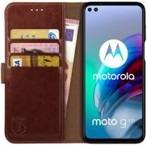 Rosso Element Motorola Moto G100 Hoesje Book Cover Bruin