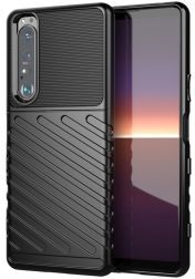 Geen Sony Xperia 1 III Hoesje Twill Thunder TPU Back Cover Zwart