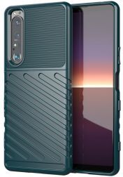 Geen Sony Xperia 1 III Hoesje Twill Thunder TPU Back Cover Groen