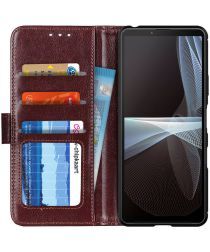 Geen Sony Xperia 10 III Hoesje Portemonnee Wallet Book Case Bruin