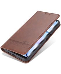 Geen AZNS Oppo A74 5G Hoesje Portemonnee Book Case Kunstleer Coffee