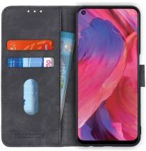 KHAZNEH Oppo A54 5G / A74 5G Hoesje Retro Wallet Book Case Zwart