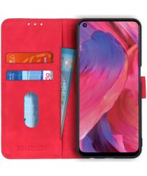 KHAZNEH Oppo A54 5G / A74 5G Hoesje Retro Wallet Book Case Rood