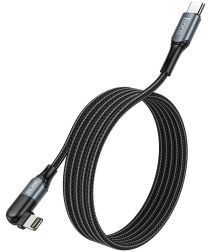 Hoco U100 USB-C naar Apple Lightning Kabel PD 20W 1.2 Meter Zwart