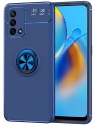 Geen Oppo A74 4G TPU Hoesje met Ring Kickstand Blauw