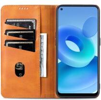 Geen AZNS Oppo A74 4G Hoesje Portemonnee Book Case Kunstleer Bruin