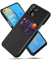 Geen Oppo A74 4G Hoesje met Kaartsleuf Back Cover Zwart