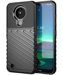 Geen Nokia 1.4  Hoesje Twill Thunder Texture Back Cover Zwart