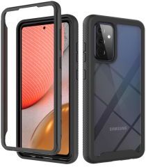 Geen Samsung Galaxy A72 Hoesje Volledig Schokbestendig Hybride Cover Zwart