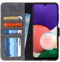 KHAZNEH Samsung Galaxy A22 5G Portemonnee Book Case Zwart