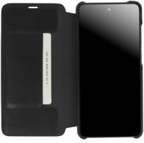 Minim Samsung Galaxy A52 / A52S Hoesje Echt Leer Book Case Zwart