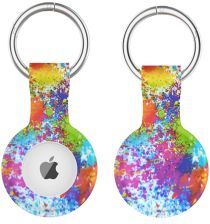 Geen Apple AirTag Sleutelhanger Siliconen Bescherm Hoes Graffiti Print