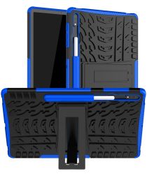 Geen Samsung Galaxy Tab S7 FE / S7 Plus Hoes Hybride Back Cover Blauw