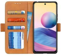 Geen Xiaomi Redmi Note 10 5G/Poco M3 Pro Hoesje Wallet Book Case Bruin