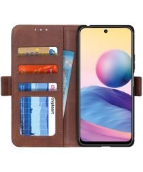 Geen Xiaomi Redmi Note 10 5G/Poco M3 Pro Hoesje Wallet Book Case Coffee