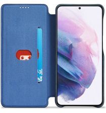 Geen Samsung Galaxy S21 FE Book Case Portemonnee Hoesje Blauw