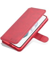 AZNS Samsung Galaxy S21 FE Hoesje Wallet Book Case Kunstleer Rood