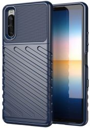 Geen Sony Xperia 10 III Thunder Series Hoesje Back Cover TPU Blauw