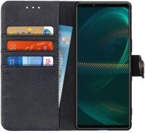 KHAZNEH Sony Xperia 5 III Hoesje Portemonnee Book Case Kunstleer Zwart