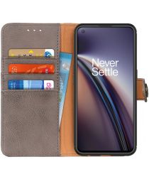 KHAZNEH OnePlus Nord CE 5G Hoesje Portemonnee Bookcase Grijs