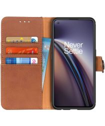 KHAZNEH OnePlus Nord CE 5G Hoesje Portemonnee Book Case Bruin