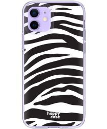 HappyCase iPhone 12 / 12 Pro Hoesje Flexibel TPU Zebra Print