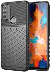 Geen Motorola Moto G50 Hoesje Twill Thunder Textuur Back Cover Zwart