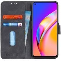 KHAZNEH Oppo A94 Hoesje Retro Wallet Book Case Zwart