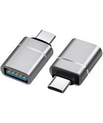Geen Universele USB-C naar USB-A Adapter On The Go Converter Grijs