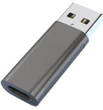 Geen Universele USB-A naar USB-C Adapter On The Go Converter Grijs