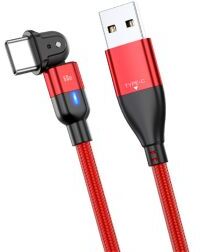 Geen 2-in-1 USB-A / USB-C naar USB-C Kabel 60W Power Delivery 2M Rood