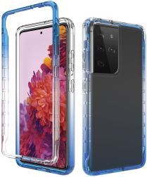 Geen Samsung Galaxy S21 Ultra Hoesje Volledig Schokbestendig Cover Blauw