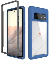 Geen Google Pixel 6 Pro Hoesje Volledig Schokbestendig Cover Blauw