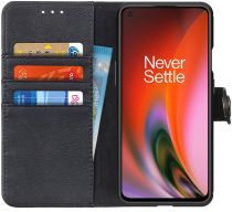 Geen KHAZNEH OnePlus Nord 2 Hoesje Portemonnee Book Case Zwart