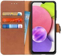 Geen KHAZNEH Samsung Galaxy A03s Hoesje Portemonnee Book Case Bruin