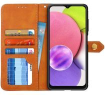 Geen KHAZNEH Samsung Galaxy A03s Hoesje Duo Color Wallet Book Case Bruin