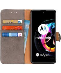 KHAZNEH Motorola Edge 20 Lite Hoesje Wallet Book Case Grijs