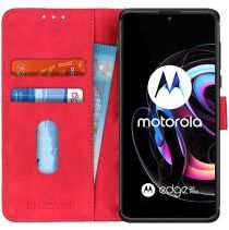 KHAZNEH Motorola Edge 20 Pro Hoesje Retro Wallet Book Case Rood