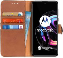 KHAZNEH Motorola Edge 20 Pro Hoesje Wallet Book Case Bruin