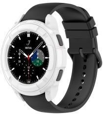 Geen Samsung Galaxy Watch 4 Classic 42MM Hoesje TPU met Bezel Ring Wit