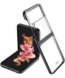Geen Samsung Galaxy Z Flip 3 Hoesje Hard Case Back Cover Transparant Zwart