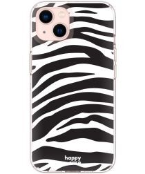 HappyCase iPhone 13 Mini Hoesje Flexibel TPU Zebra Print
