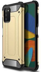 Selected by GSMpunt.nl Samsung Galaxy A03S Hoesje Shock Proof Hybride Back Cover Goud