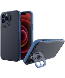 Geen Apple iPhone 13 Pro Hoesje met Camera Protector Kickstand Blauw