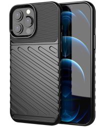 Geen Apple iPhone 13 Pro Max Hoesje TPU Thunder Design Back Cover Zwart
