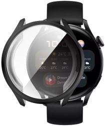 Geen Huawei Watch 3 Hoesje Hard Plastic Bumper met Tempered Glass Zwart