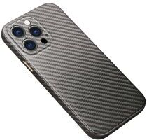 R-Just Carbon Fiber Apple iPhone 13 Pro Max Hoesje Back Cover Grijs